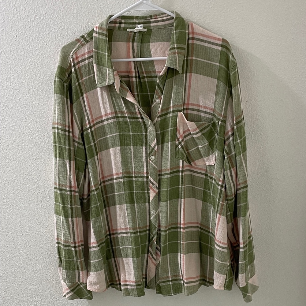 Women’s plaid button down shirt size XL Maurice’s